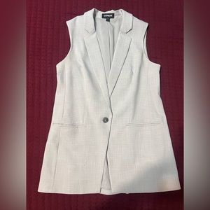 Express sleeves less blazer light gray S